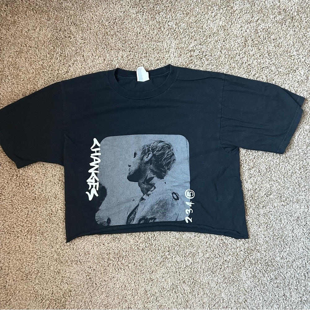 W Black Justin Bieber Changes Tour Crop Top Size S |A23